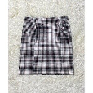 Michael Kors Women's size M Gray & Black Plaid Pencil Skirt lined stretch NWOT